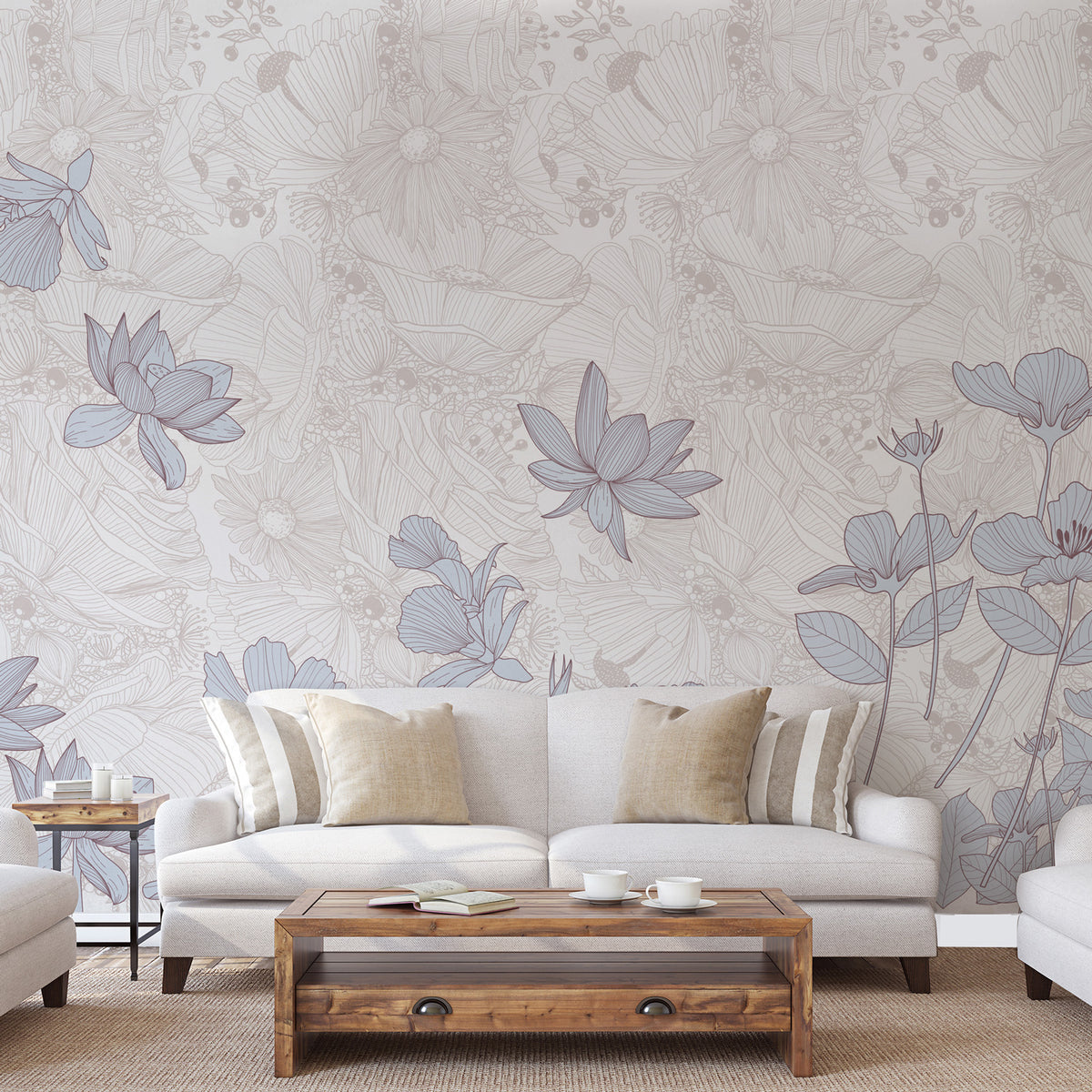 Papier peint panoramique Murmure floral