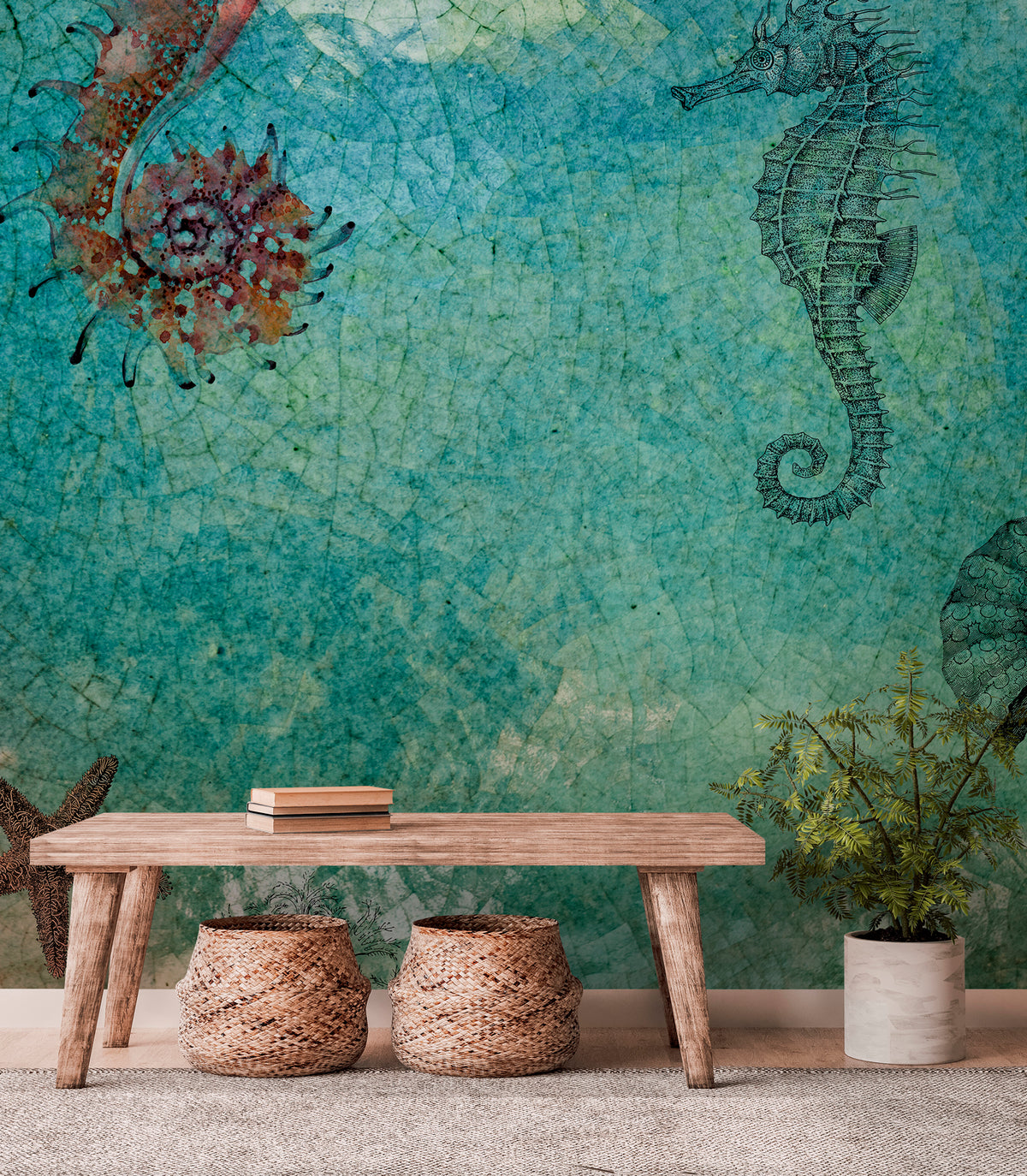 Seahorse panoramic wallpaper