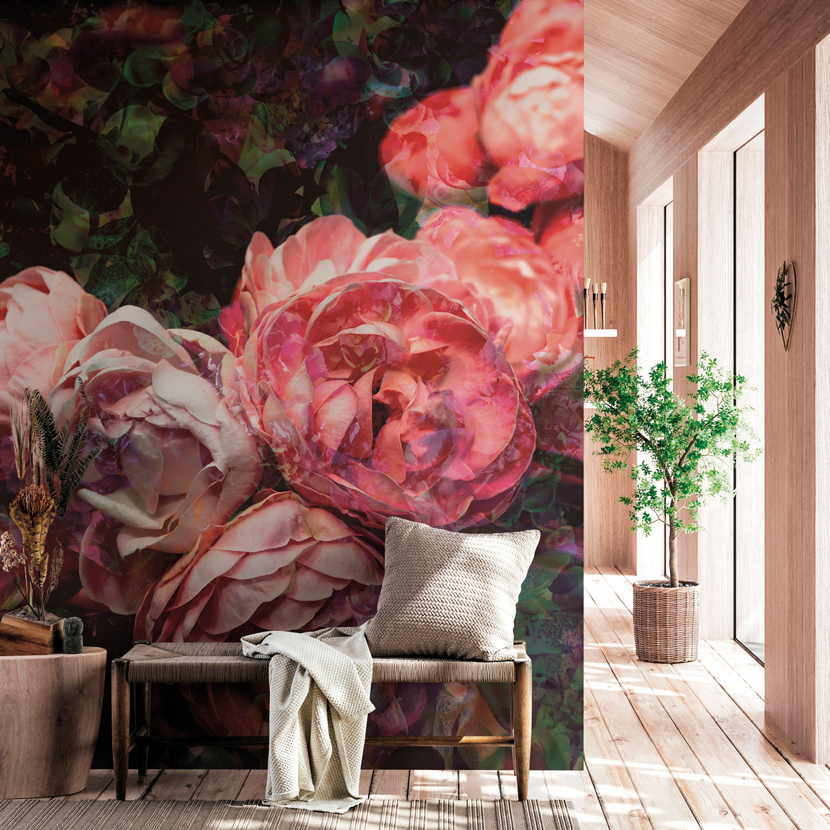 Papier peint panoramique Roses Antiques