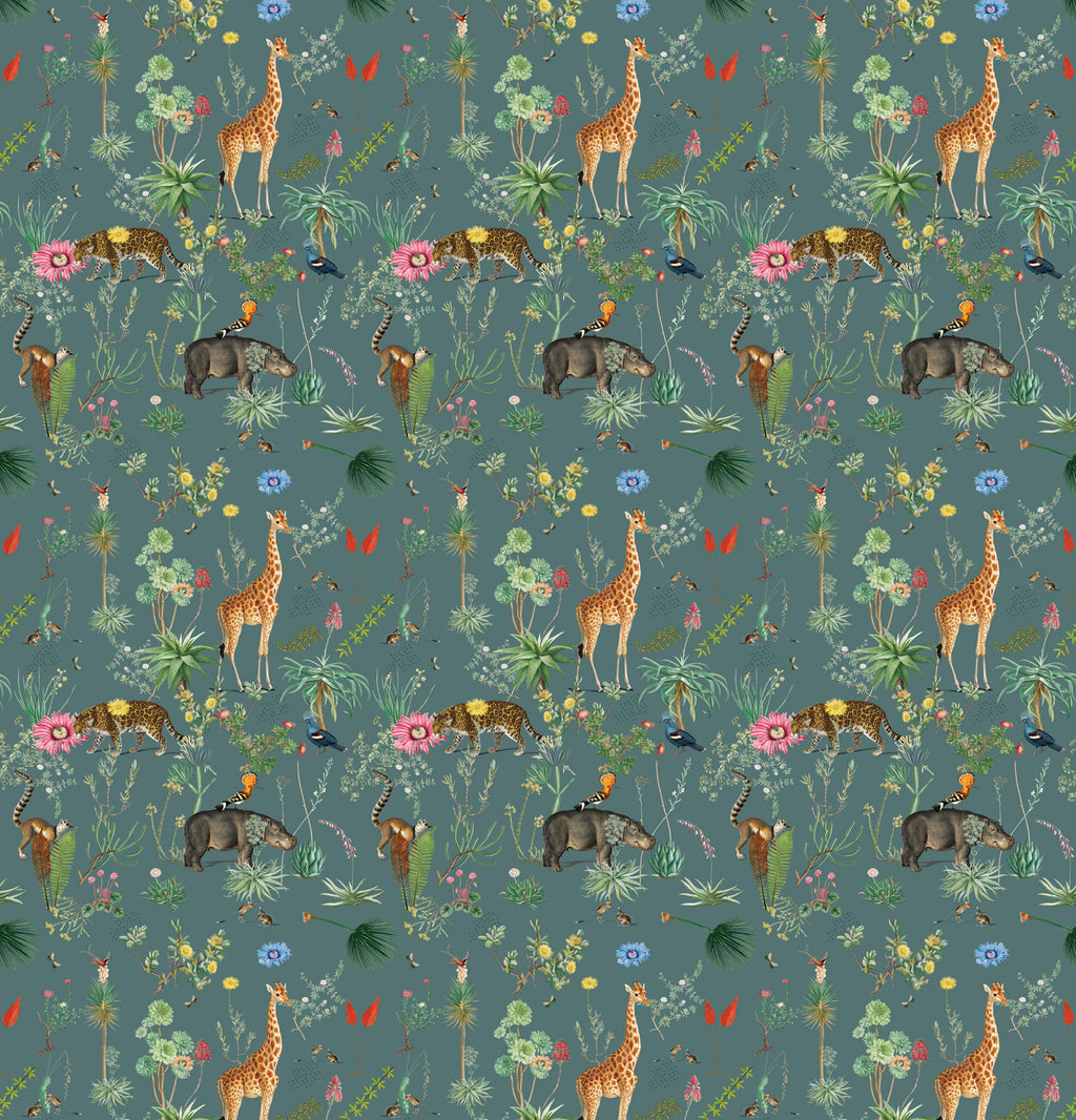 Papier peint panoramique Bestiaire Botanique Motif