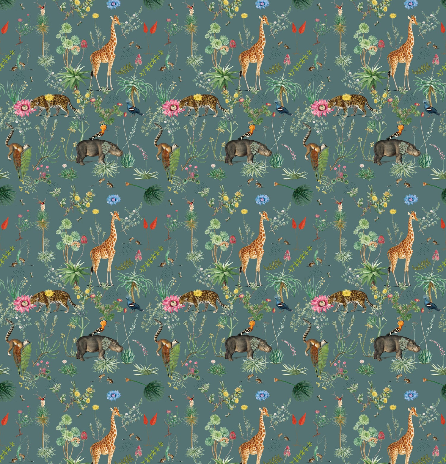 Papier peint panoramique Bestiaire Botanique Motif