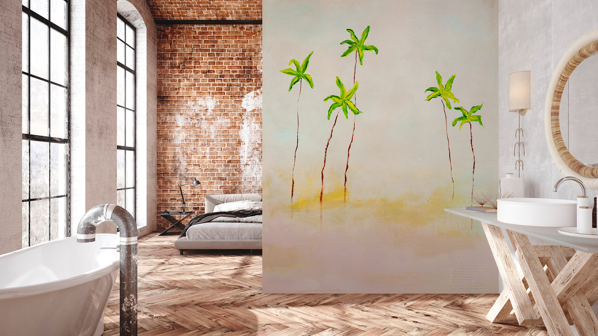 Panoramic wallpaper Palm trees