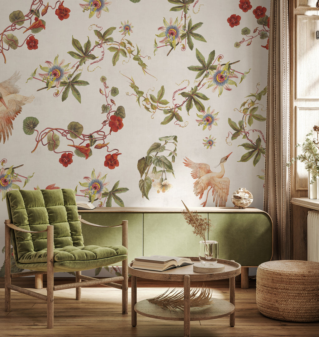 Papier peint panoramique Herons & Flowers XL