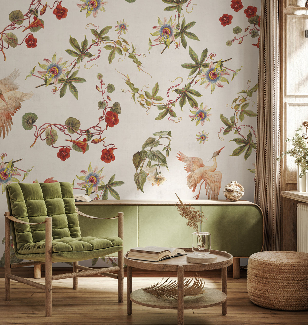 Papier peint panoramique Herons & Flowers XL