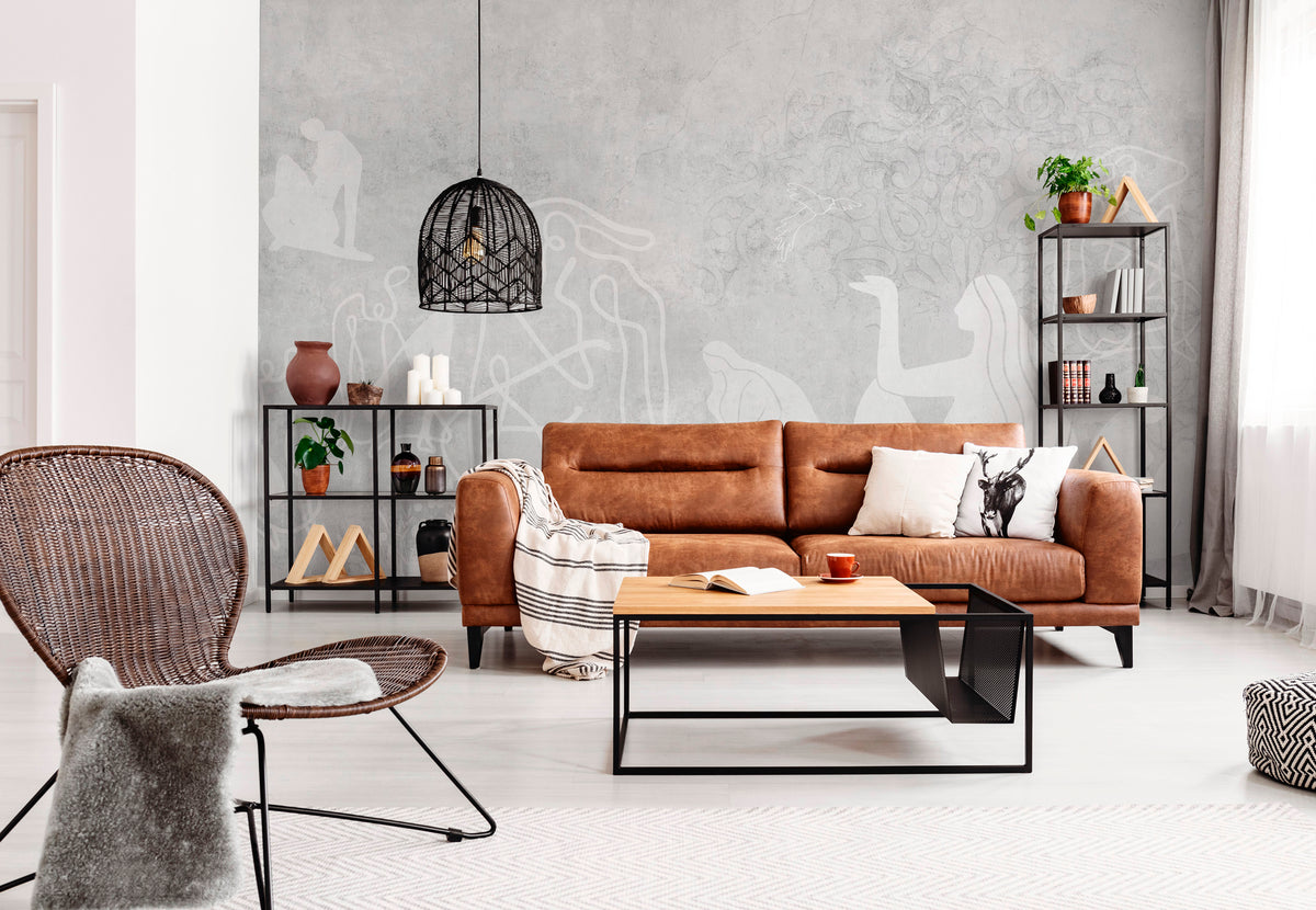 Mahsa Grey XL Panoramic Wallpaper