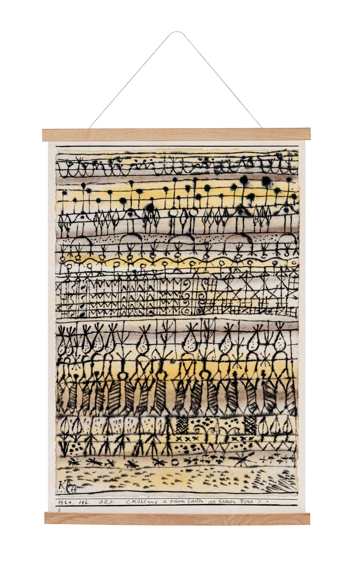 Era hanging canvas. 'Cooling In A Hot Zone Garden' (1924) Paul Klee