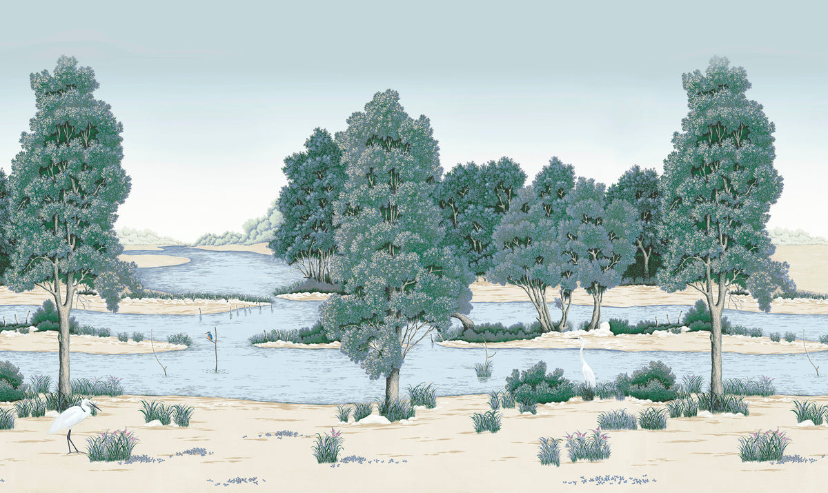 Papier peint panoramique Loire éphémère cimaise