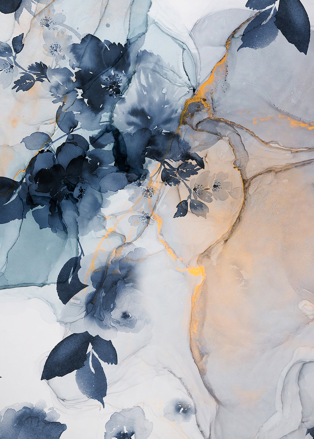 Papier peint panoramique Marble&Flowers
