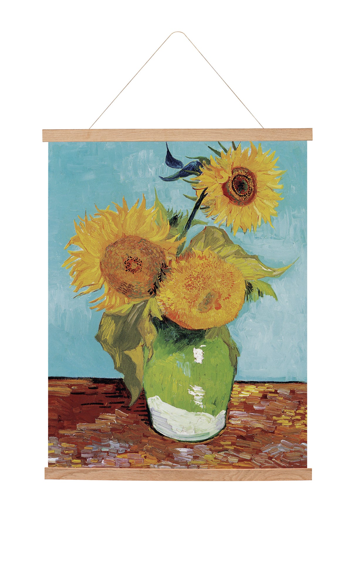 Hanging canvas Vase With Three Sunflowers (1888) Vincent Van Gogh