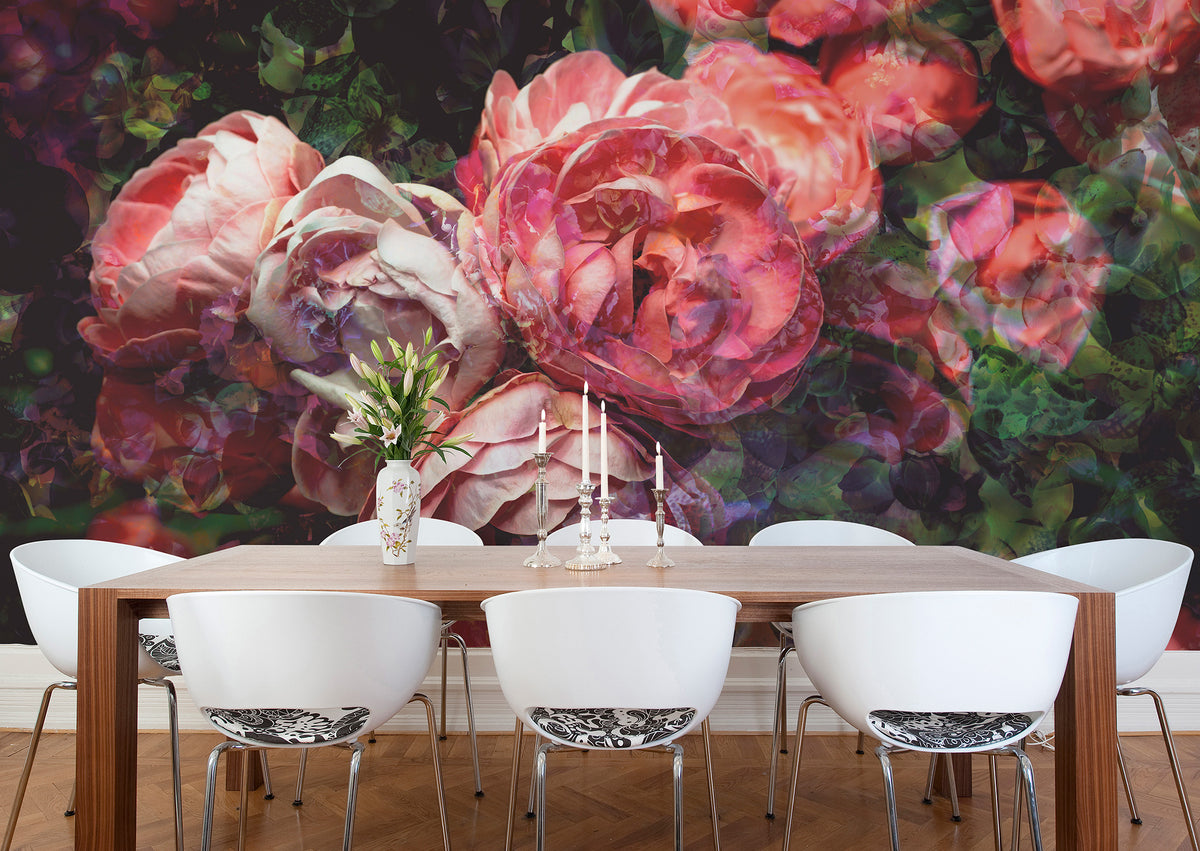 Panoramic wallpaper Antique Roses