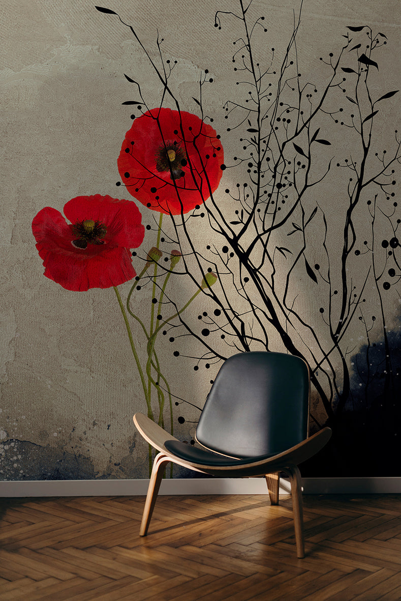 Papier peint panoramique Poppies