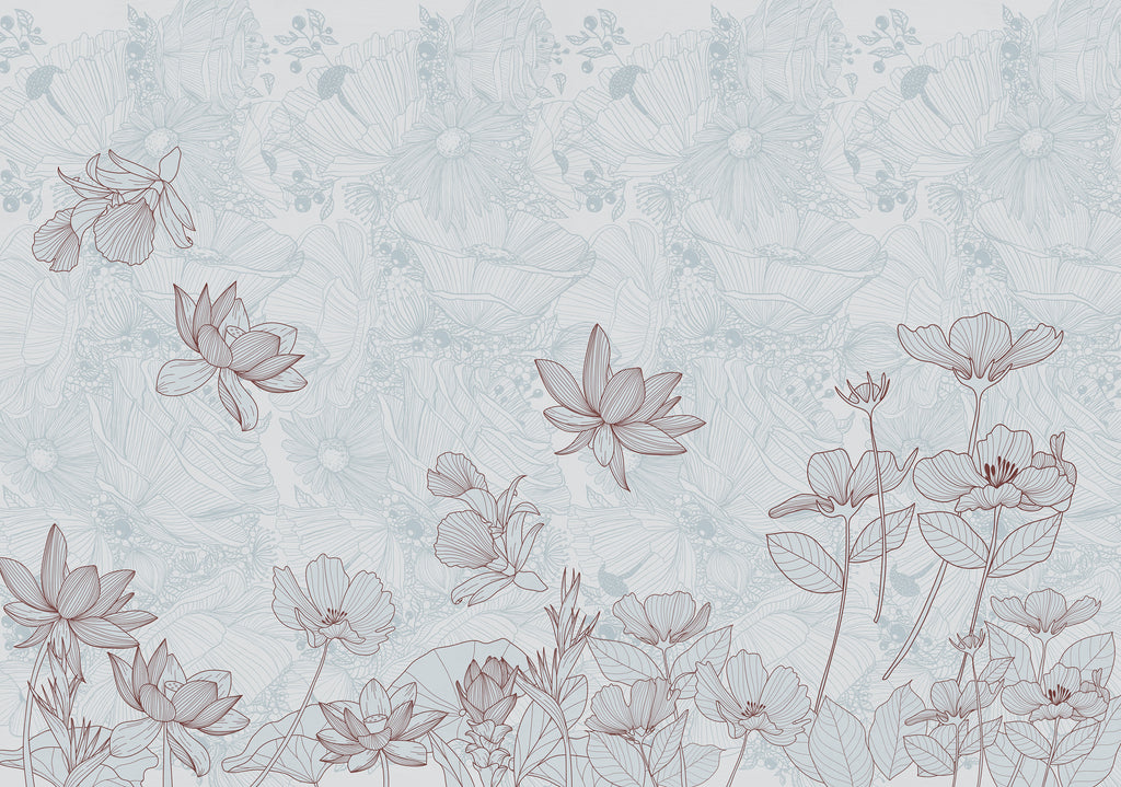Papier peint panoramique Murmure floral