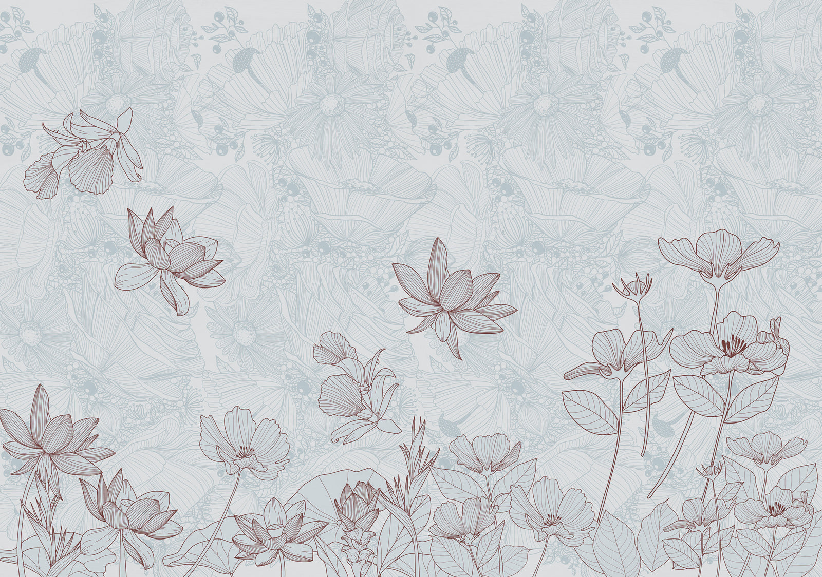 Papier peint panoramique Murmure floral