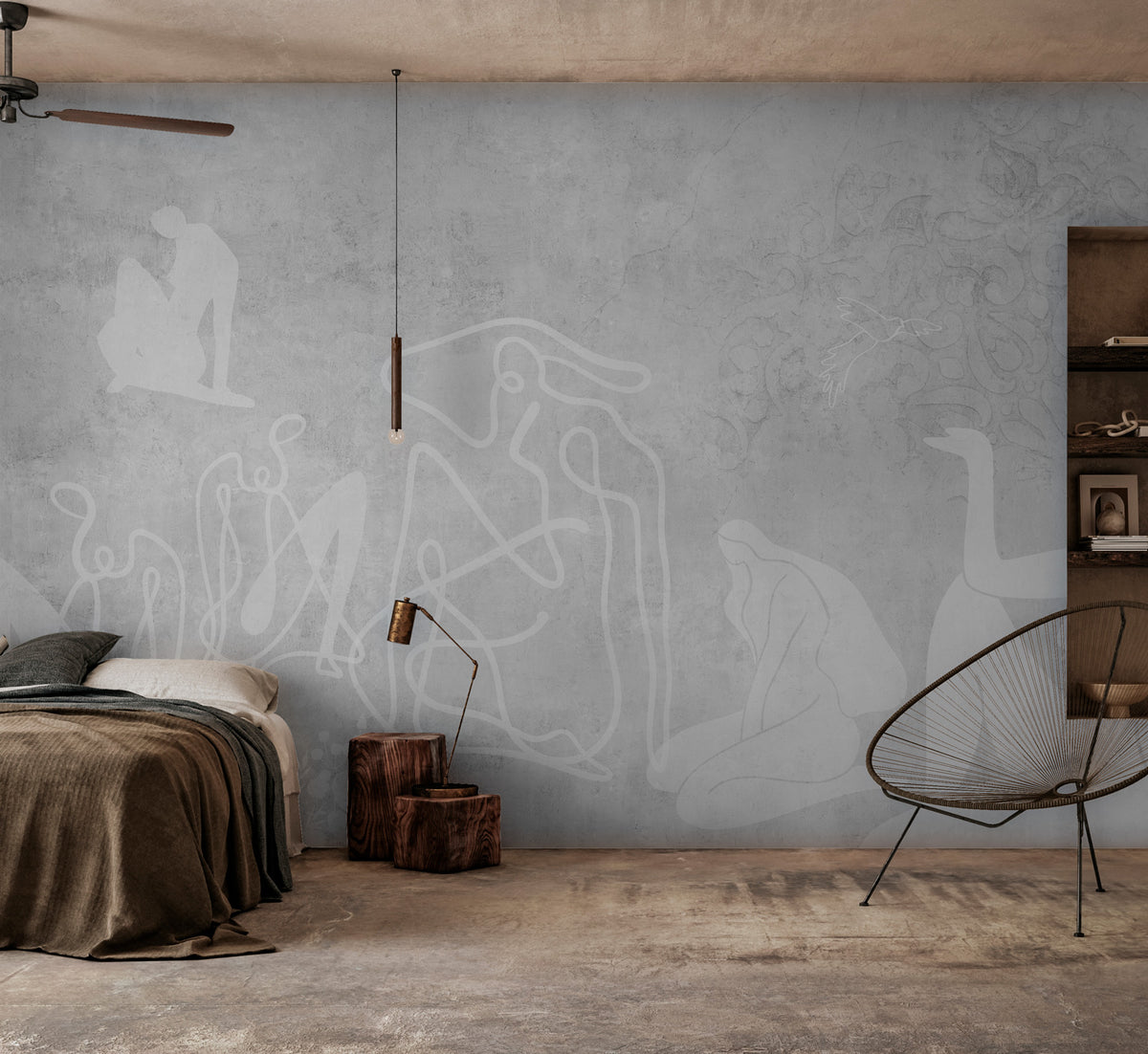 Mahsa Grey XL Panoramic Wallpaper
