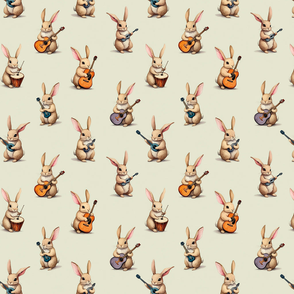 Papier peint - Lapins musiciens