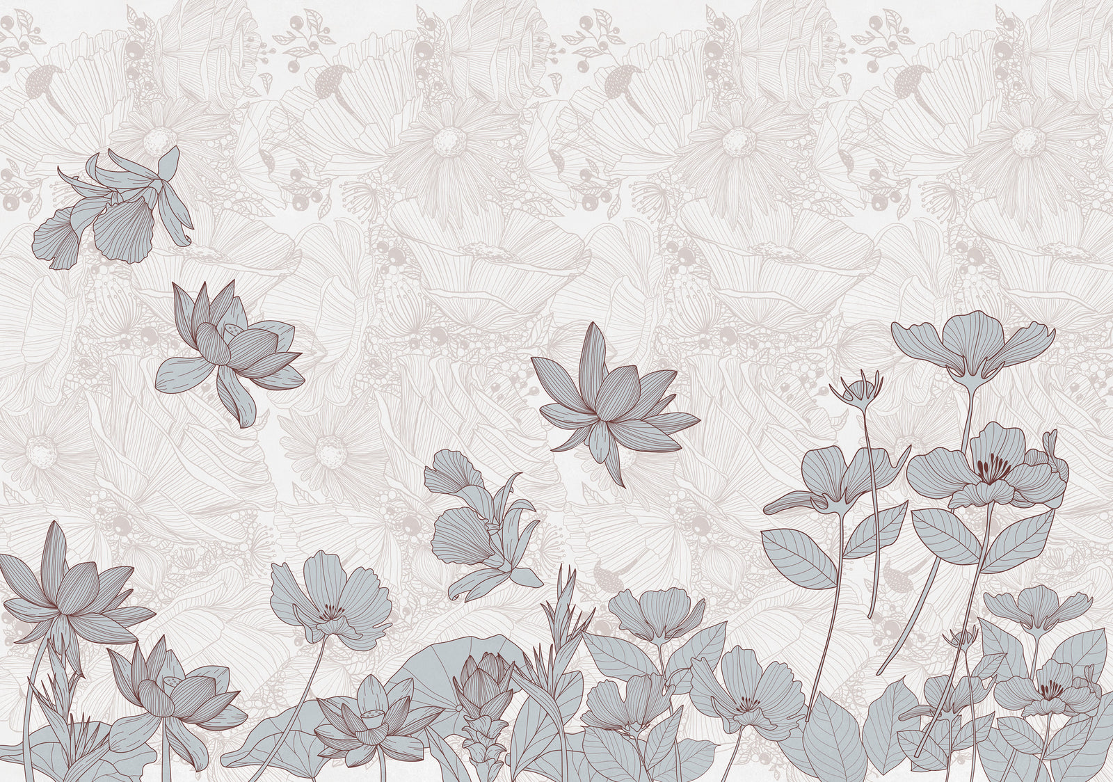 Papier peint panoramique Murmure floral