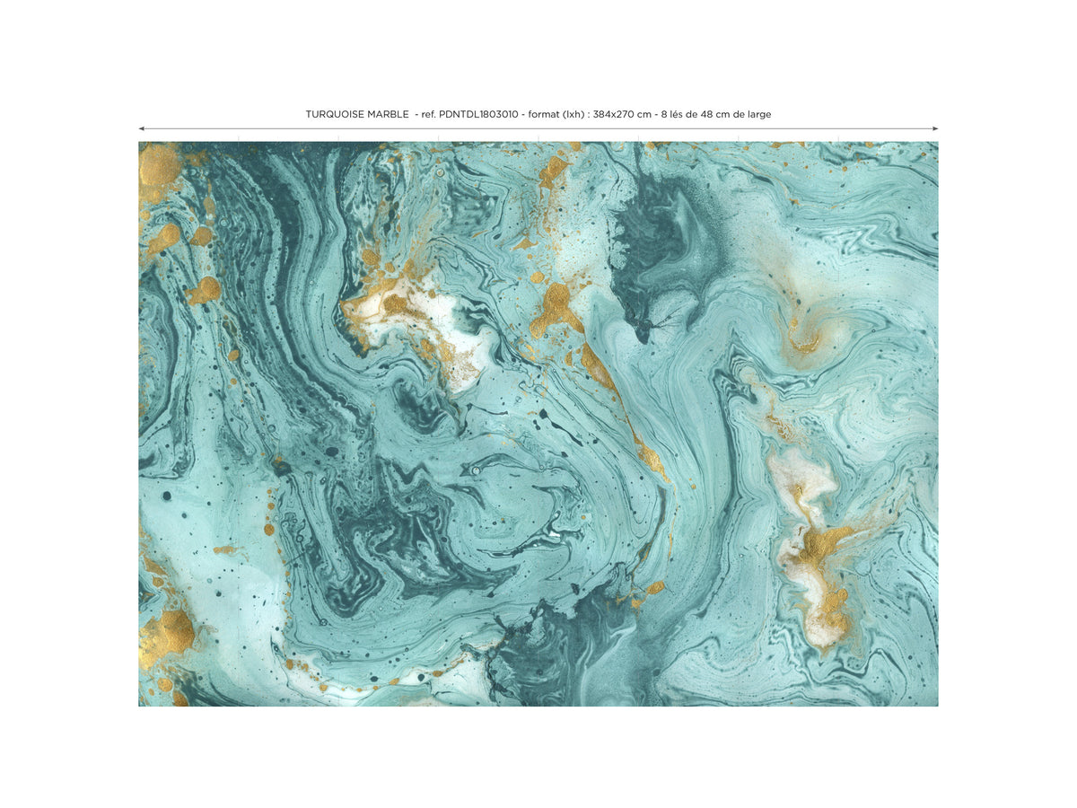 Turquoise Marble Panoramic Wallpaper