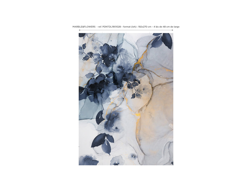 Papier peint panoramique Marble&Flowers