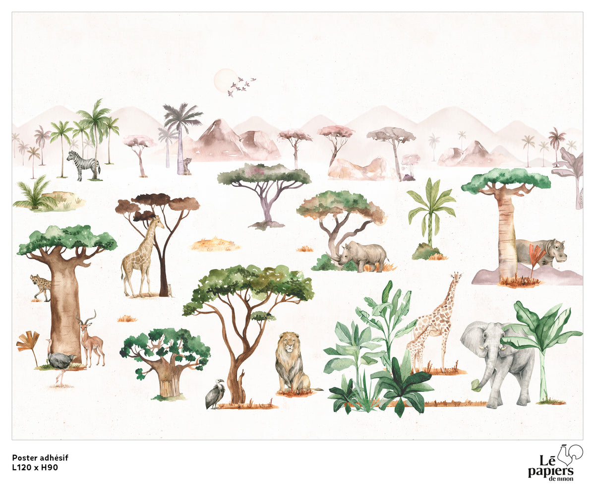 Serengeti adhesive poster 