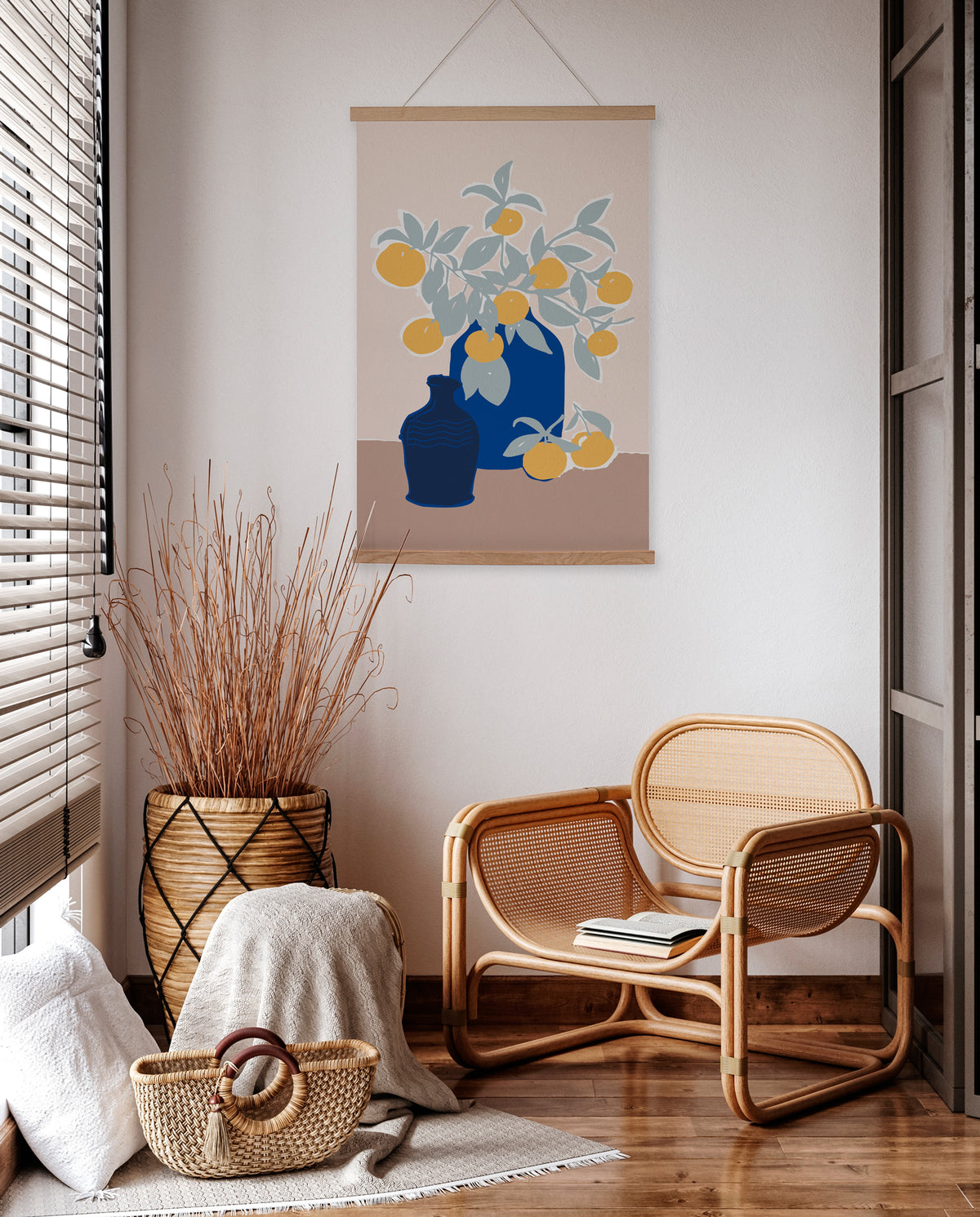 Hanging Canvas Blue Vase