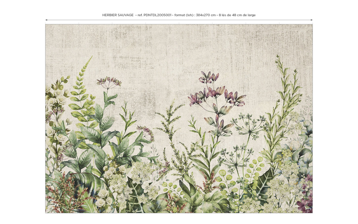 Panoramic wallpaper Wild Herbarium