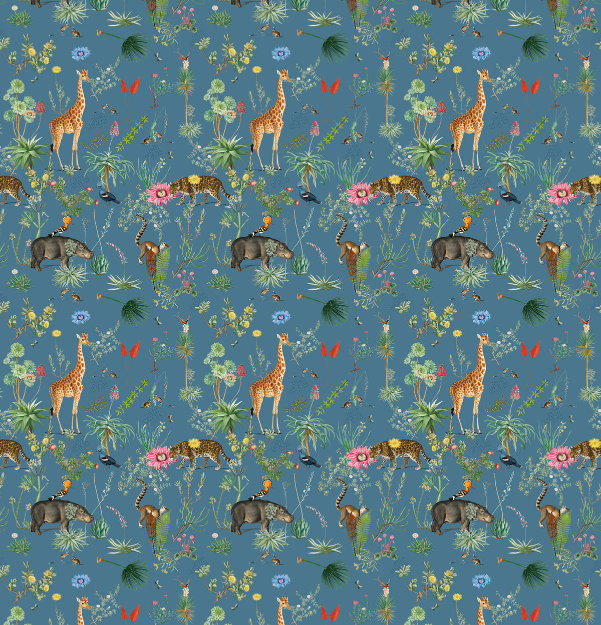 Papier peint panoramique Bestiaire Botanique Motif