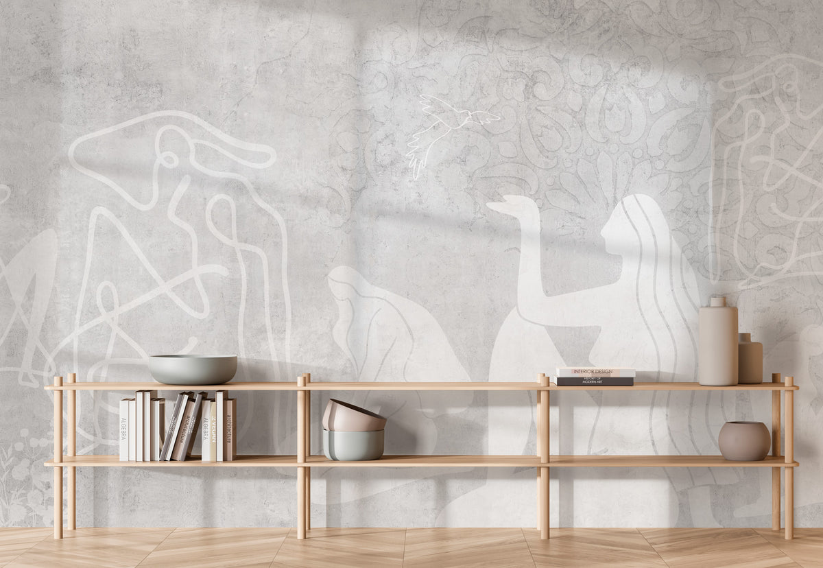 Mahsa Grey XL Panoramic Wallpaper