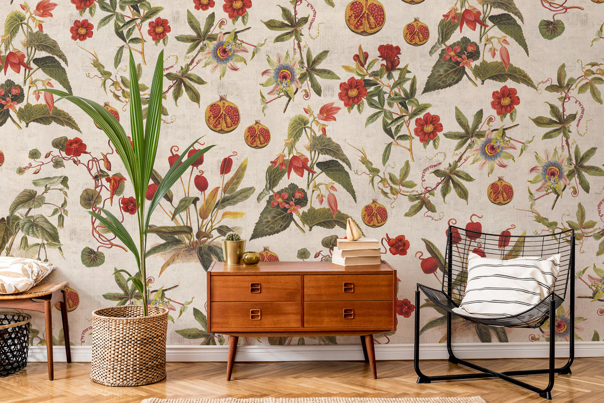 Papier peint panoramique Grenades & Fleurs