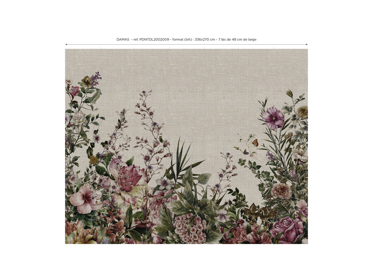 Panoramic wallpaper Damask