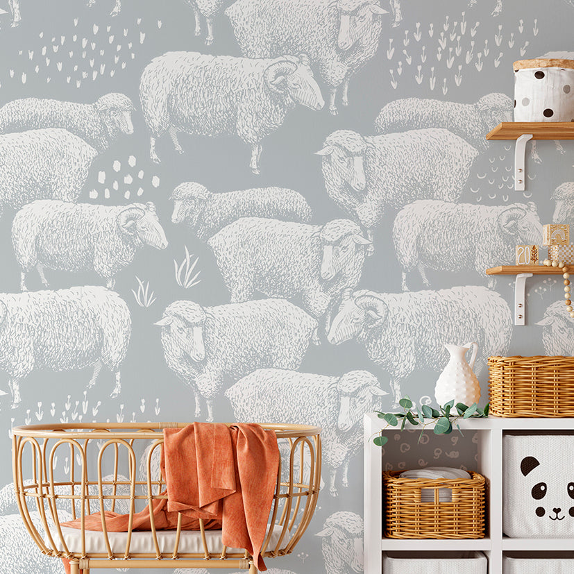 Panoramic wallpaper for sheepfolds
