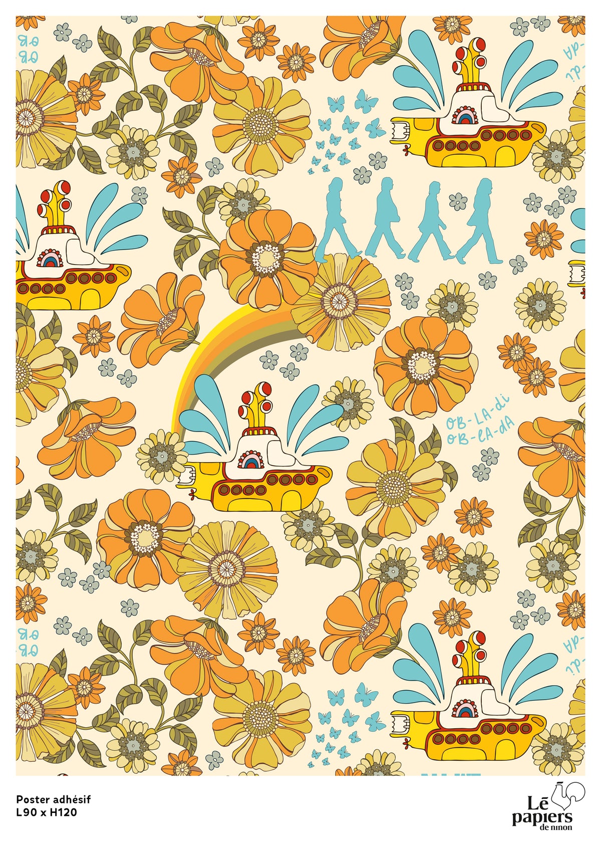 Submarine adhesive poster 