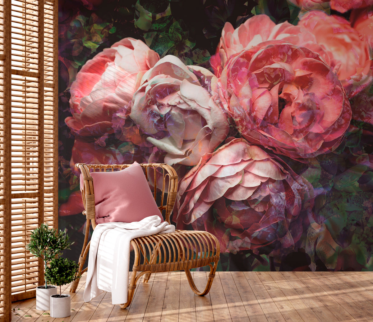 Papier peint panoramique Roses Antiques