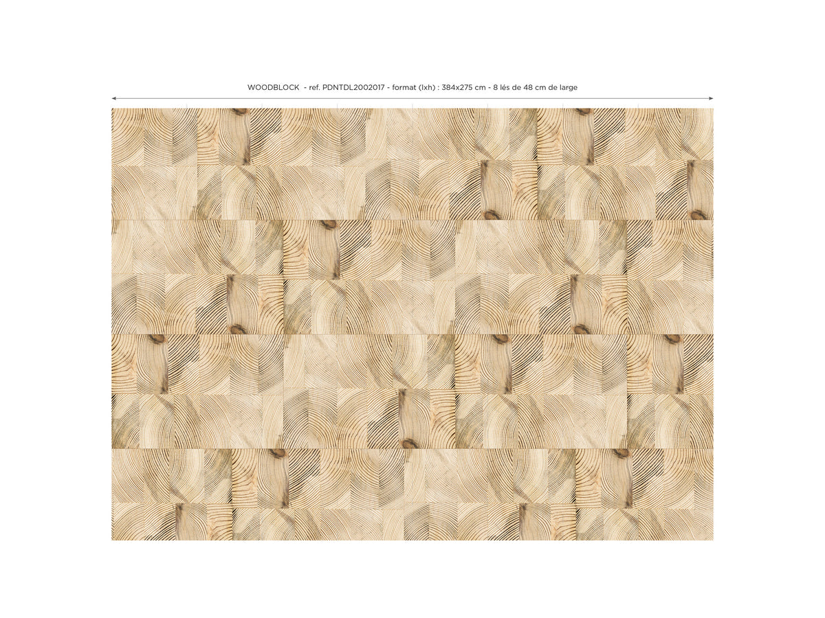 Woodblock panoramic wallpaper