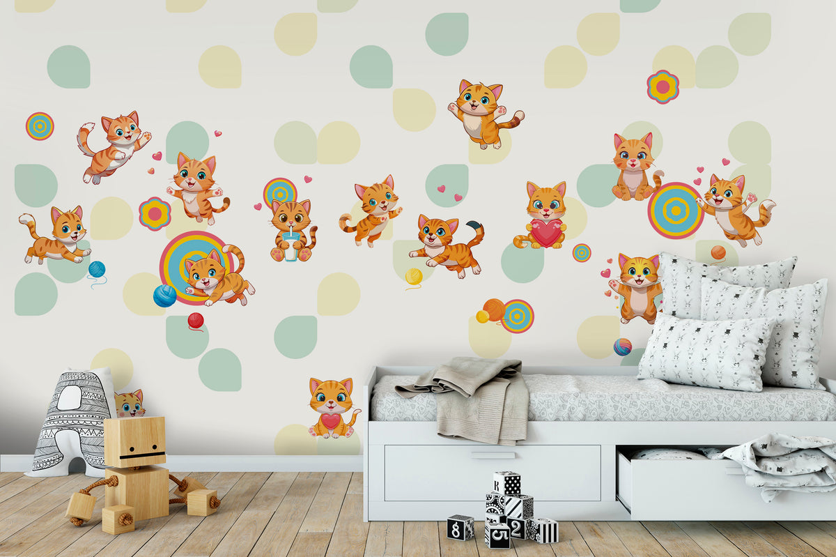Papier peint panoramique -  Chatons mignons