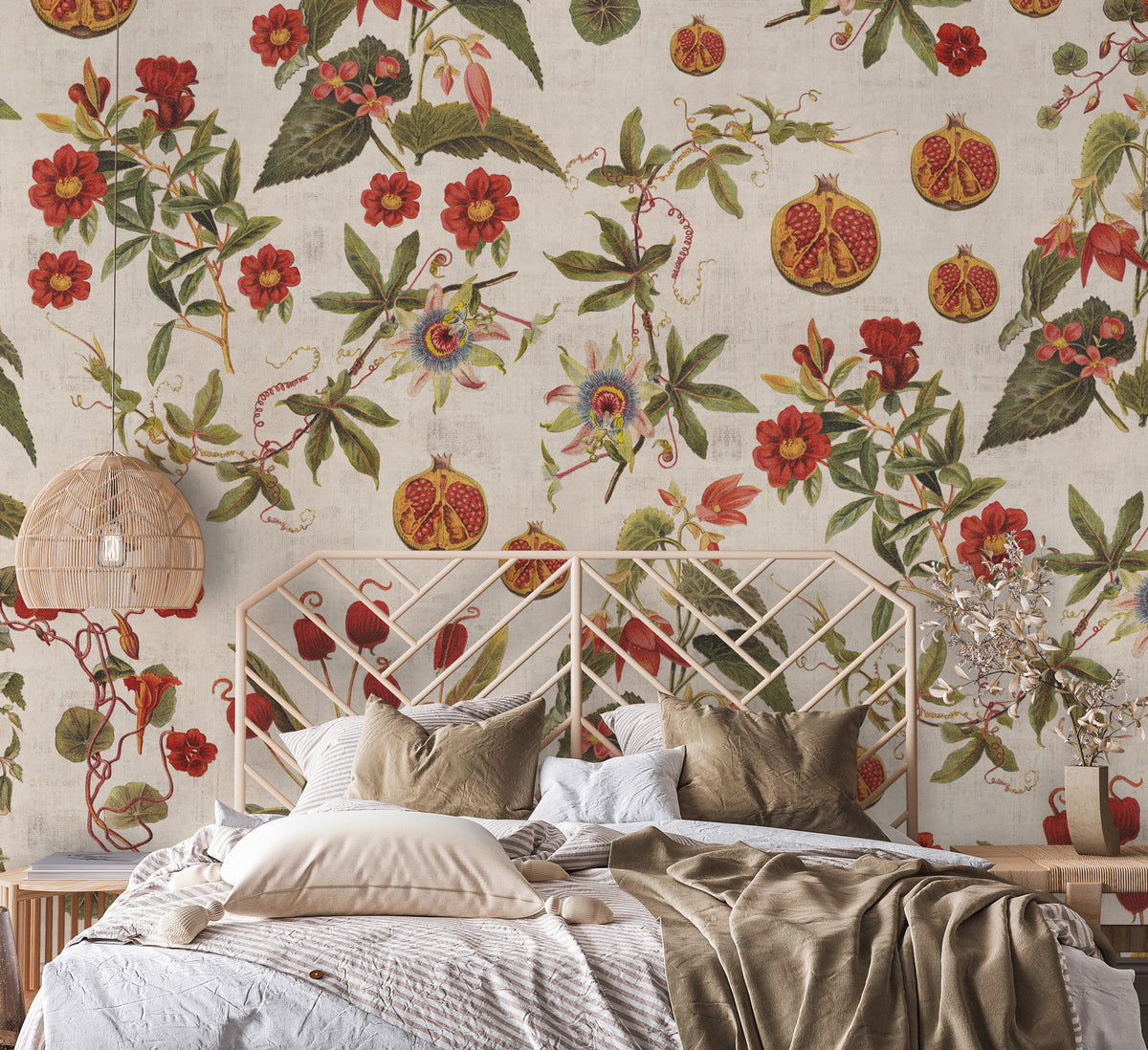 Papier peint panoramique Grenades & Fleurs
