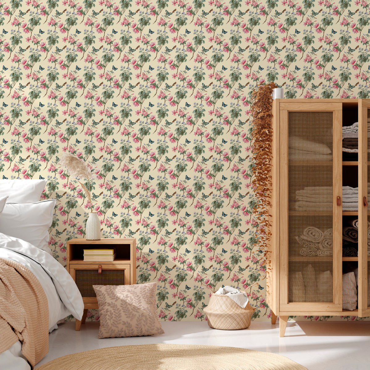 Wallpaper - Flowers and butterflies