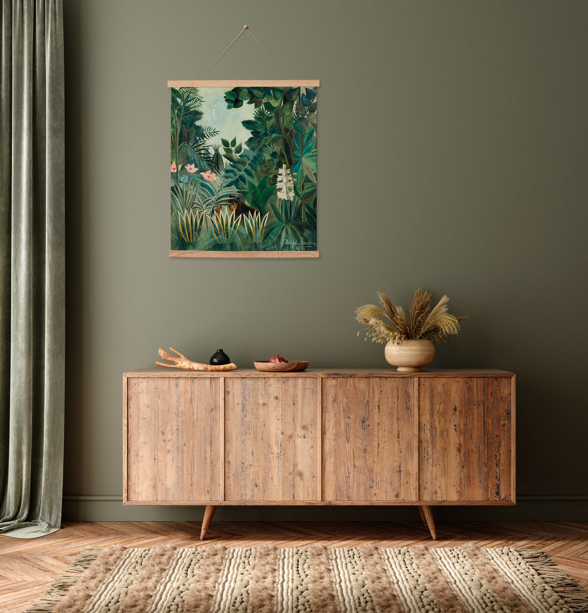 Hanging canvas The Equatorial Jungle (1909) Henri Rousseau