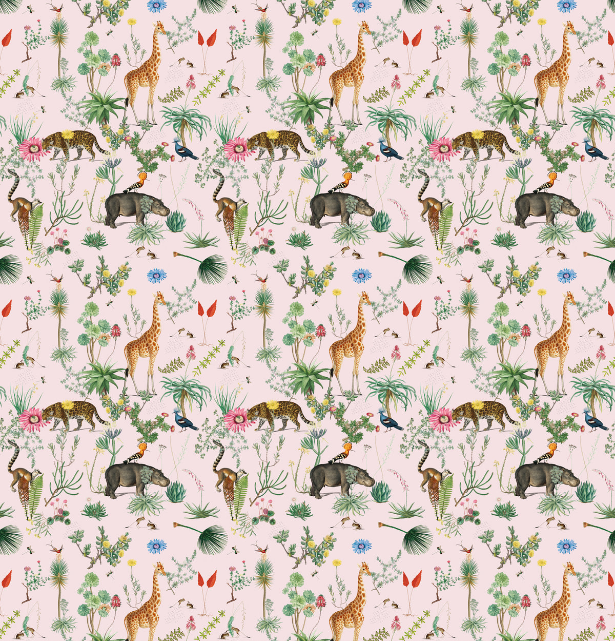 Papier peint panoramique Bestiaire Botanique Motif
