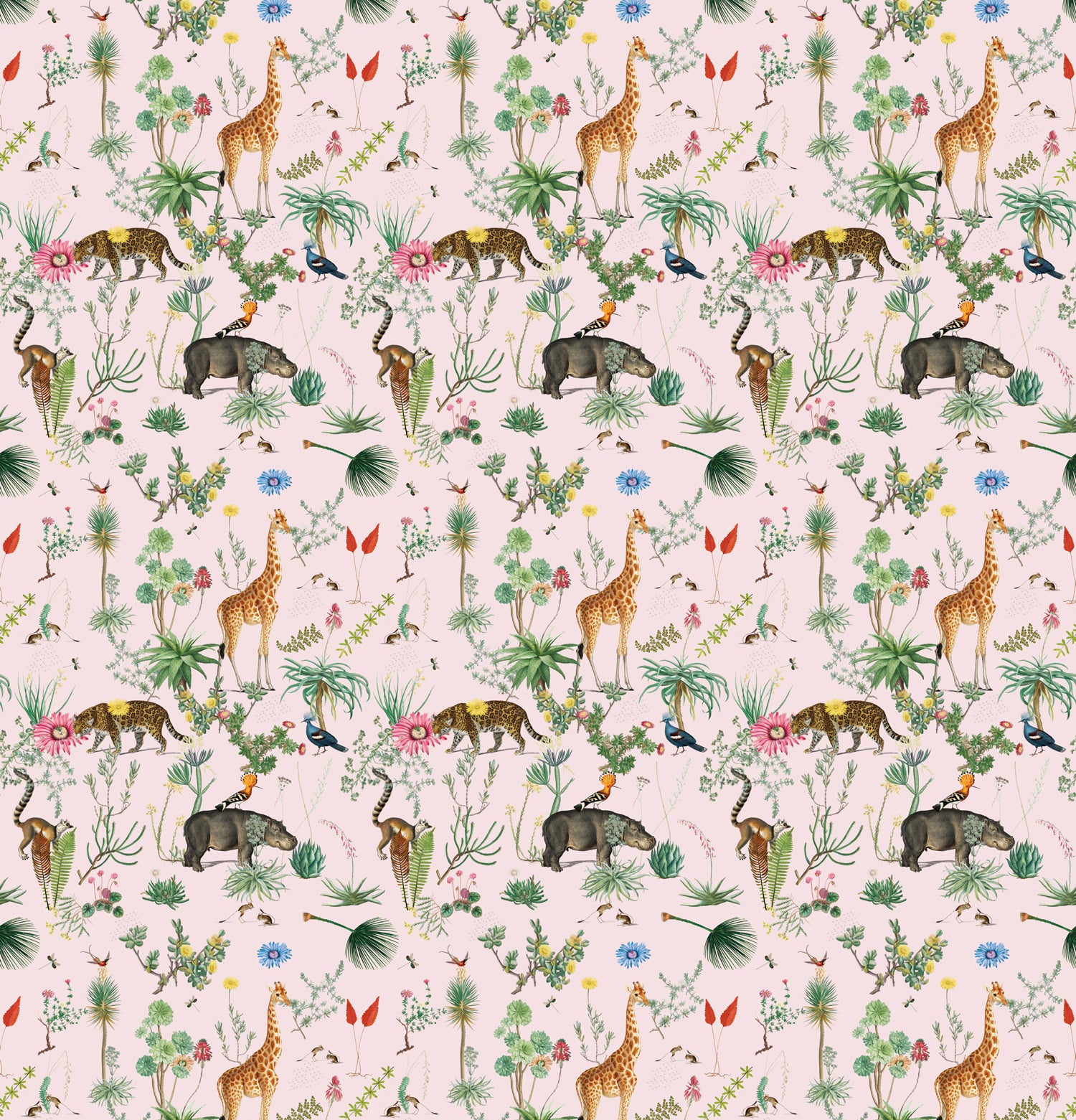 Papier peint panoramique Bestiaire Botanique Motif