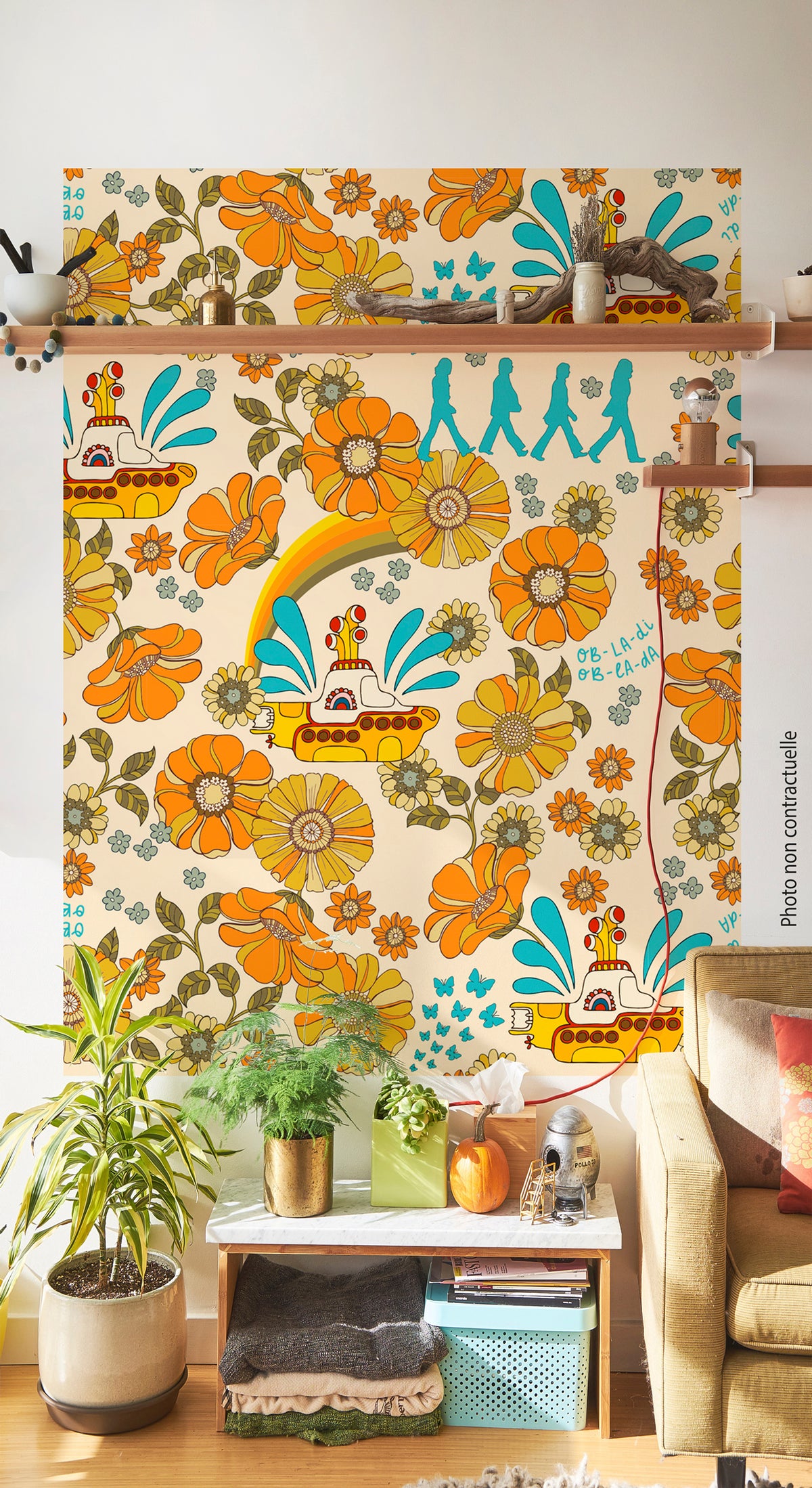 Submarine adhesive poster 
