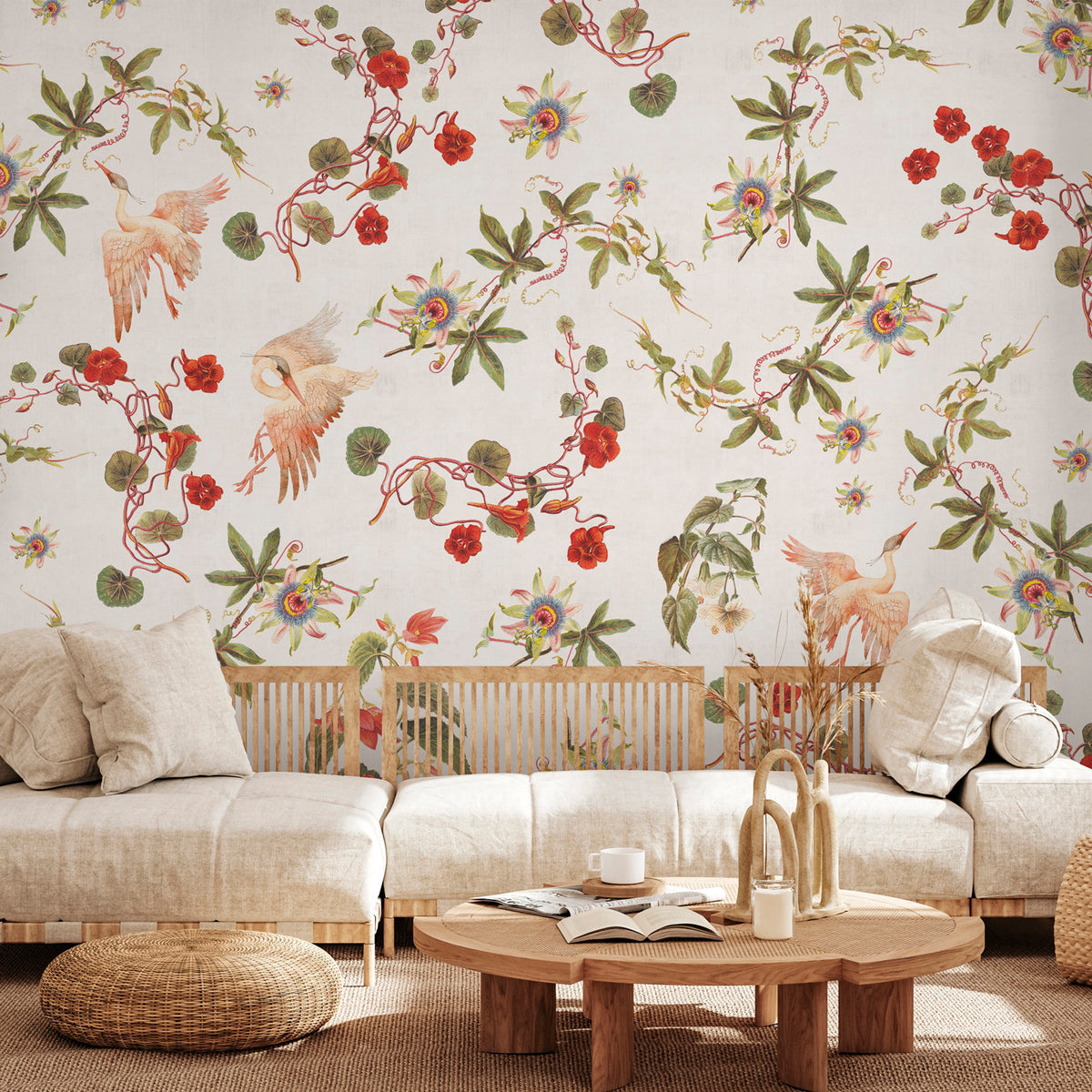 Papier peint panoramique Herons & Flowers XL