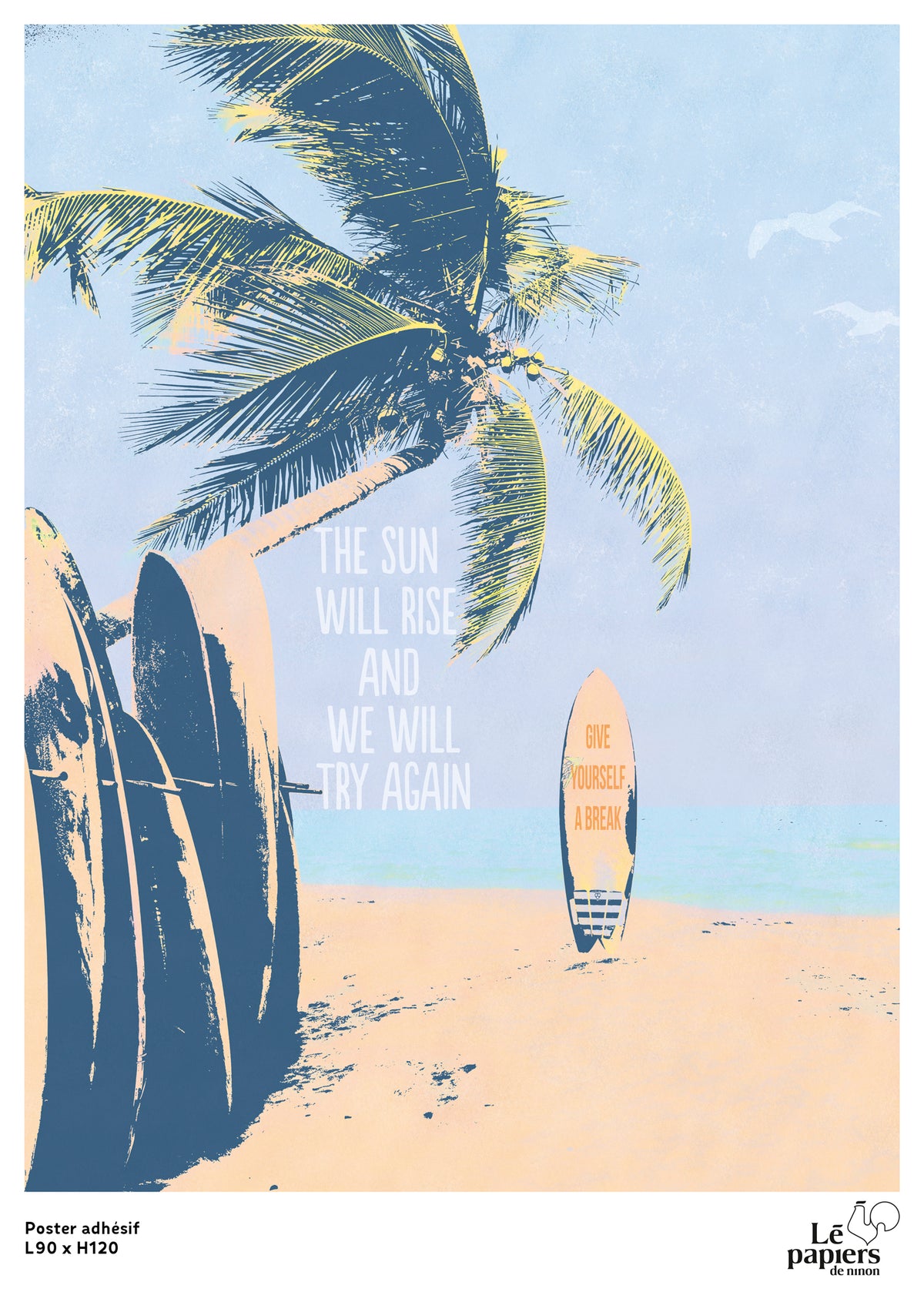 Wave Surfer adhesive poster 