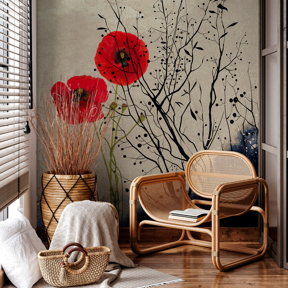 Papier peint panoramique Poppies