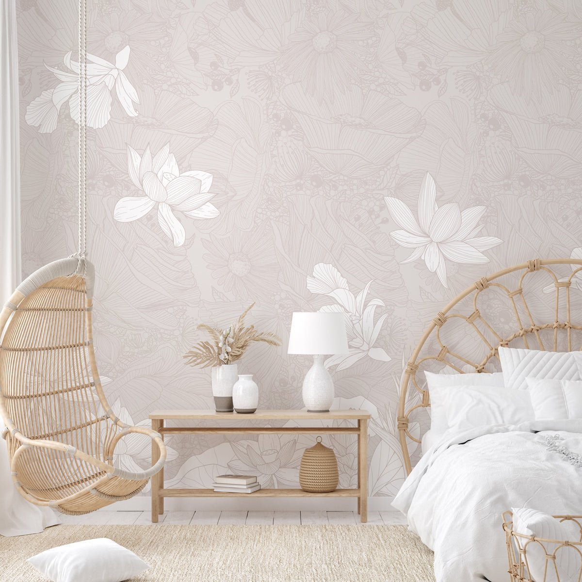 Papier peint panoramique Murmure floral