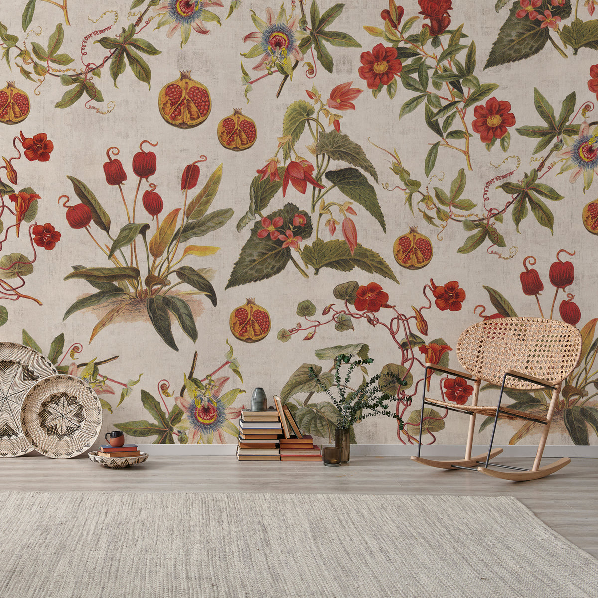 Papier peint panoramique Grenades & Fleurs