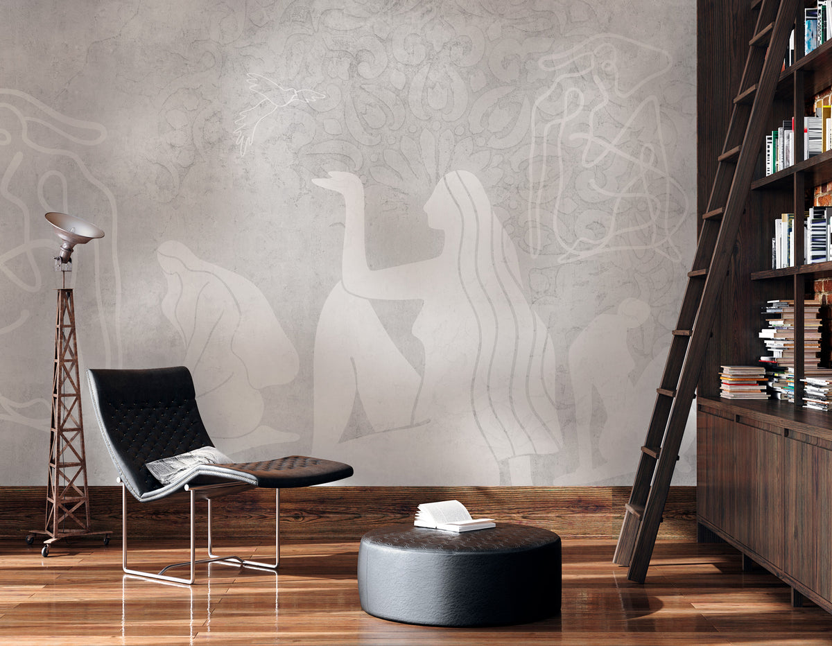 Mahsa Grey XL Panoramic Wallpaper