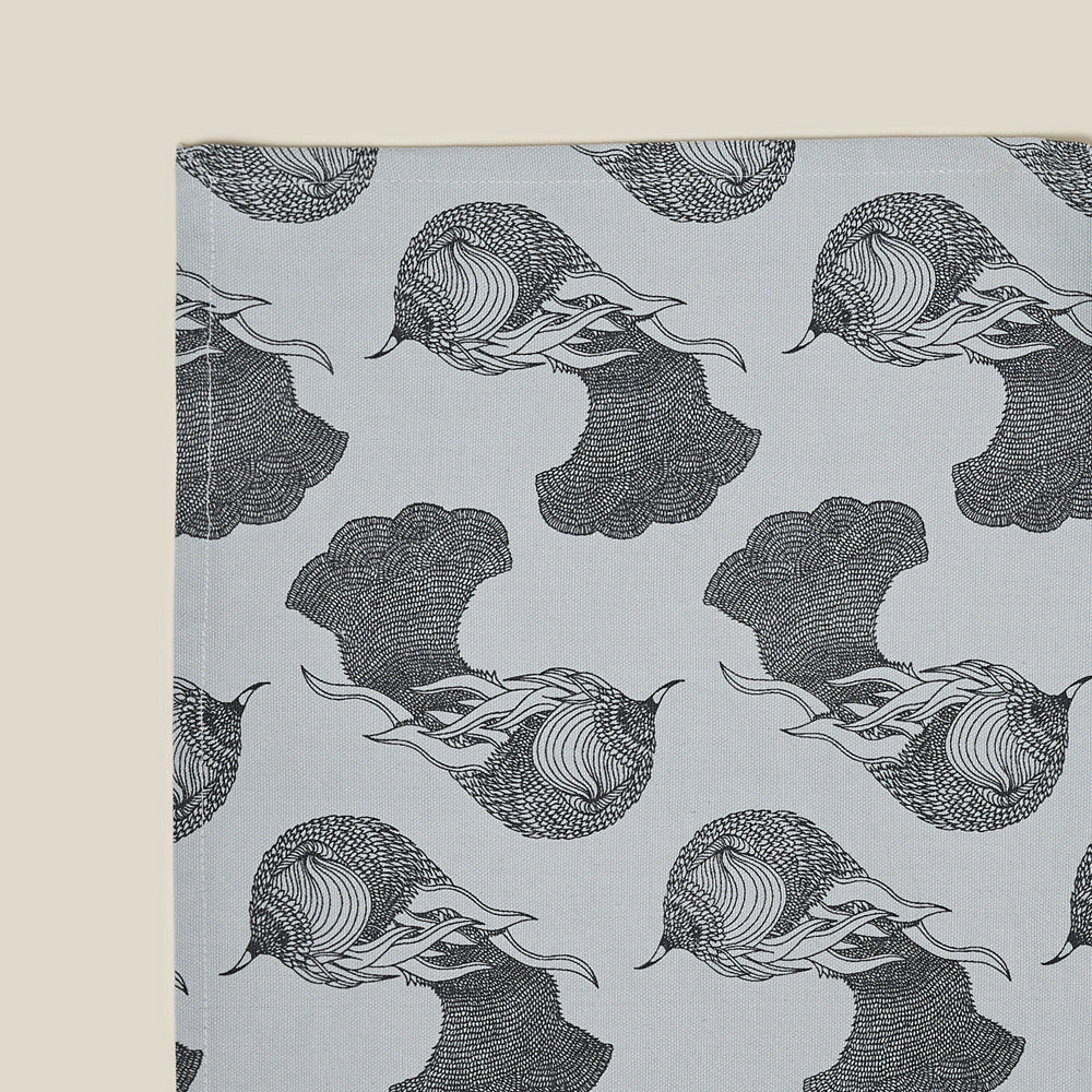 Tablecloth and 4 matching napkins, 28 blue-grey