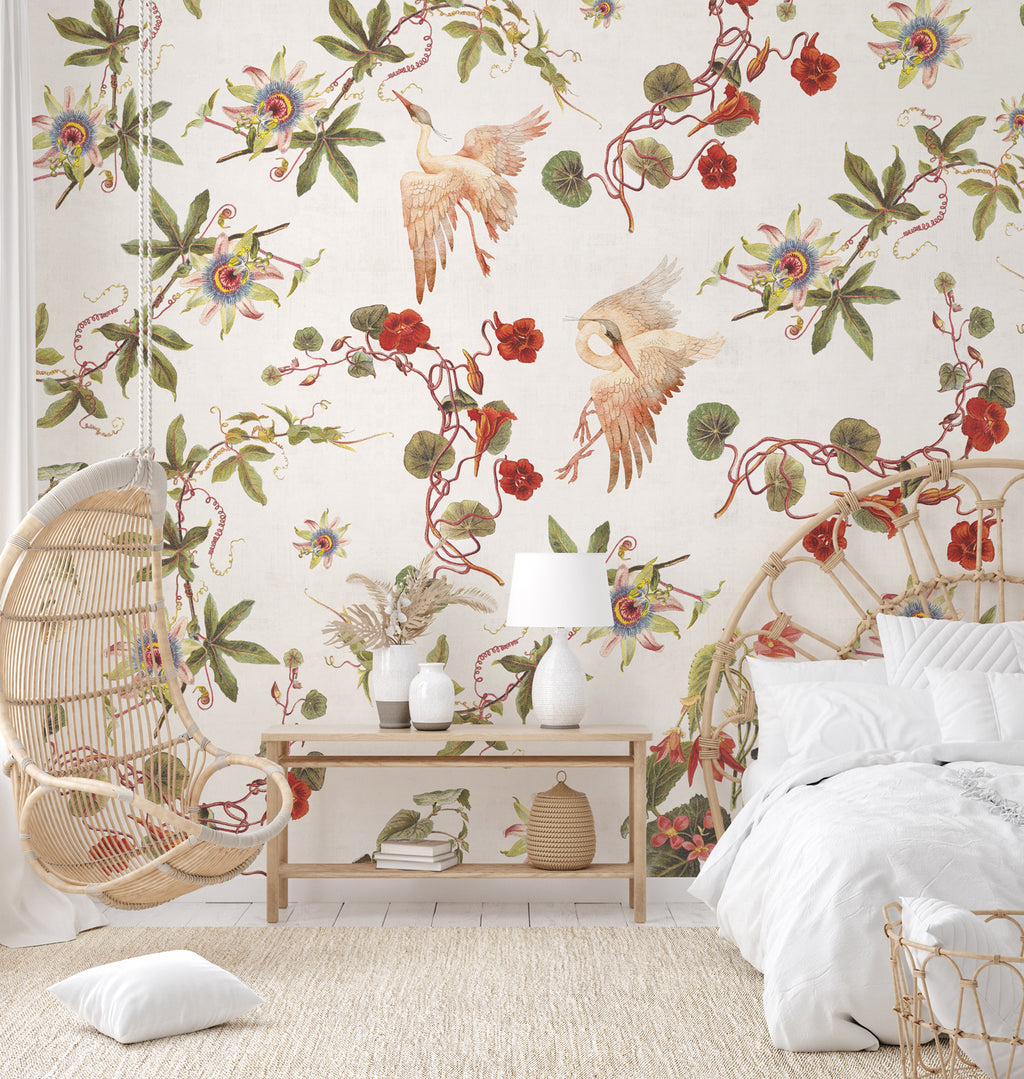 Papier peint panoramique Herons & Flowers