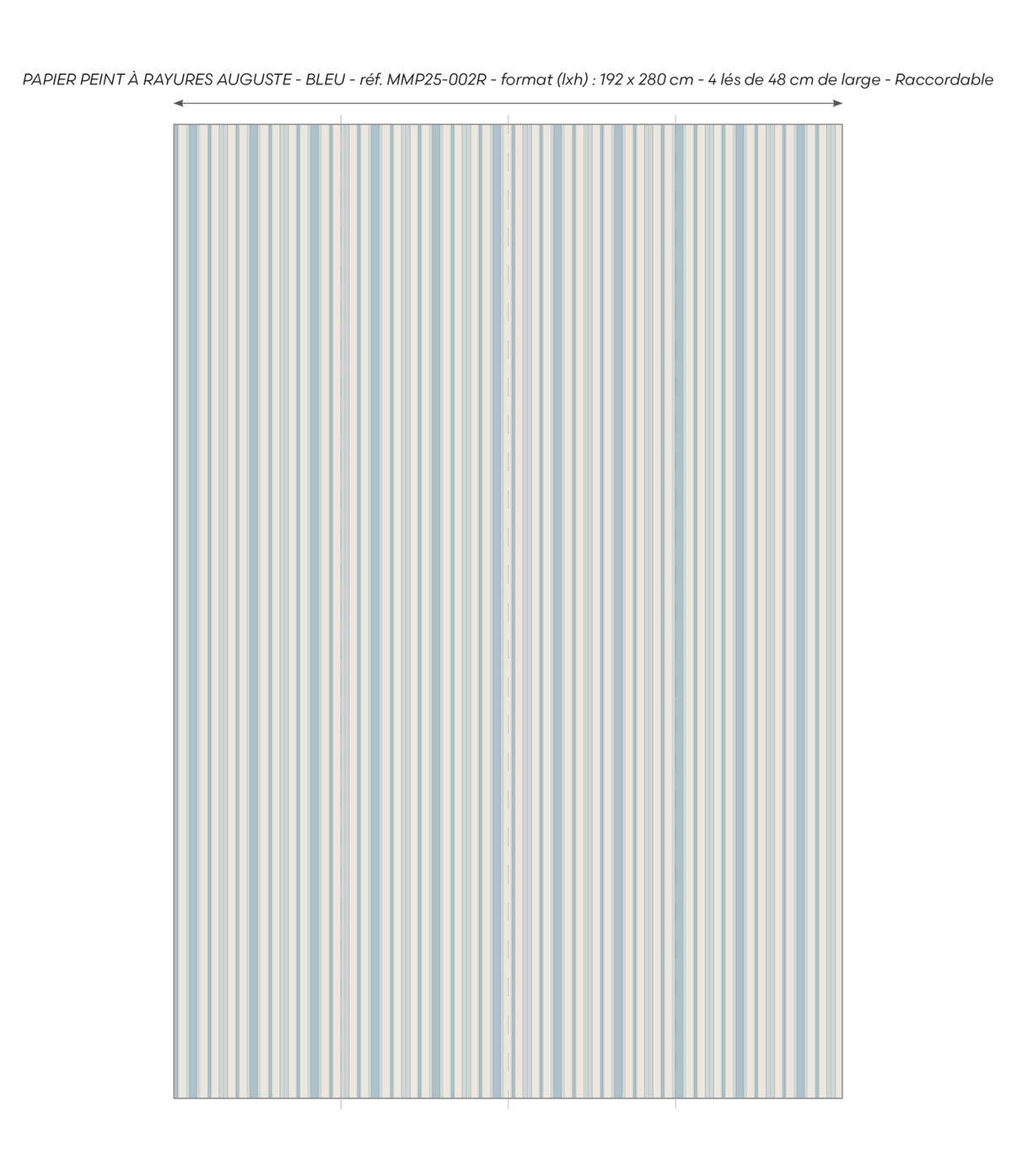 Papier peint à rayures Auguste - Bleu