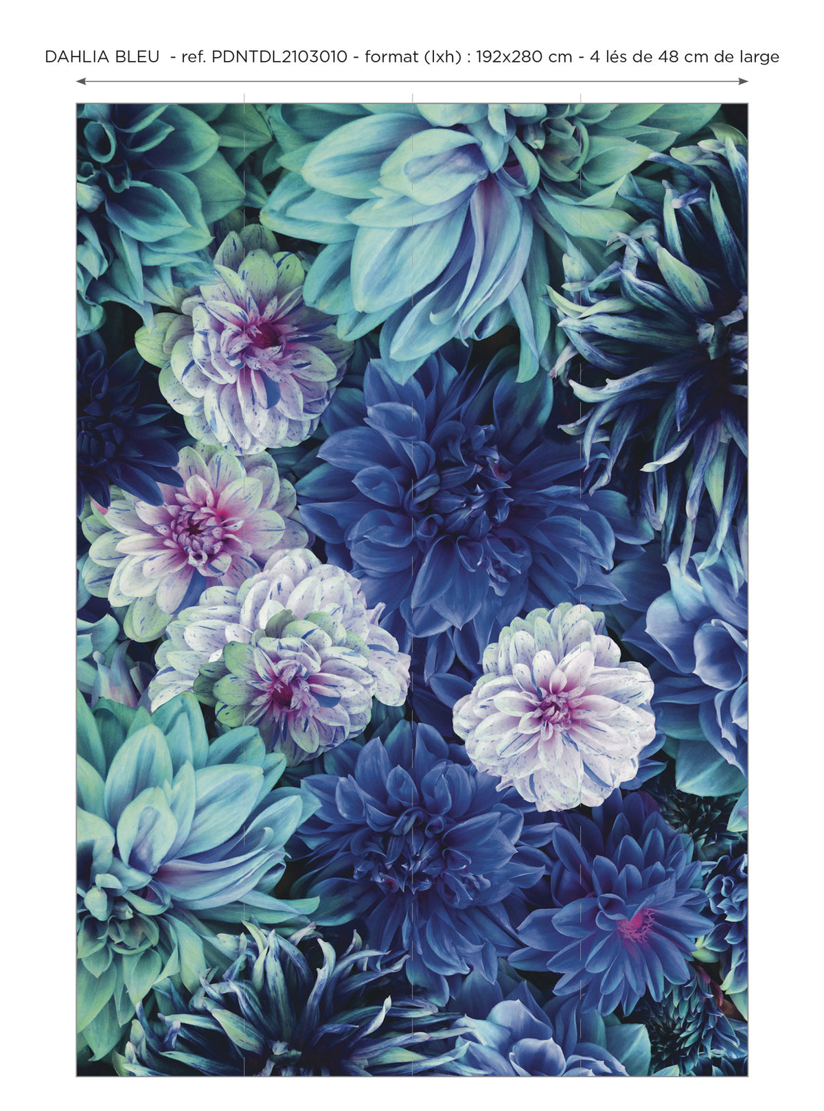 Papier peint panoramique Dahlia Bleu